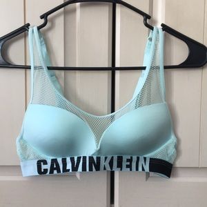 Blue mesh Calvin Klein bra